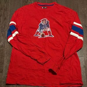 Team Apparel Red Long Sleeve Shirt with Blue and White Accents